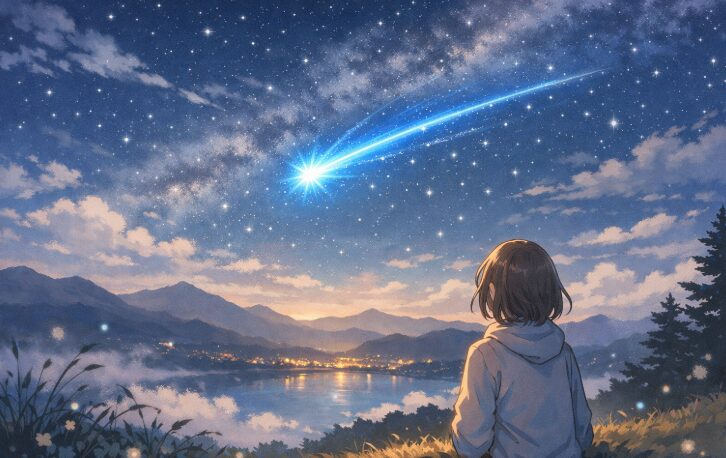 青い流れ星を見た時のスピリチュアルな意味