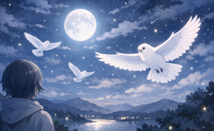 夜に白い鳥をみるときのスピリチュアルな意味