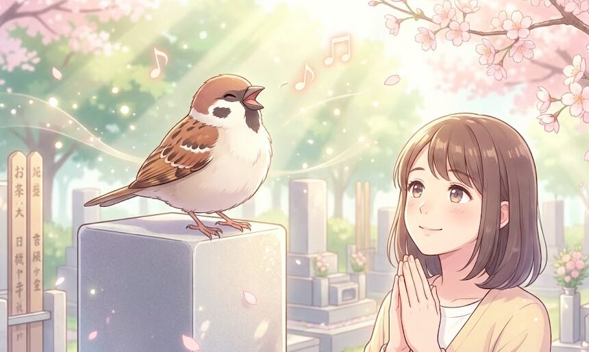 お墓参りで鳥の鳴き声のスピリチュアルな意味