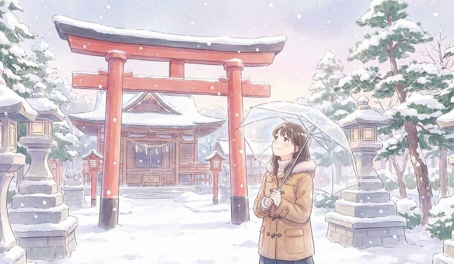 神社で雪が降る時のスピリチュアルな意味