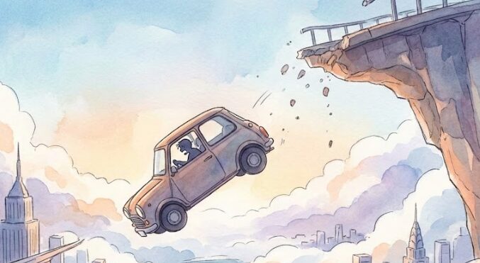 車で高いところから落ちる夢を見る意味